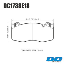 Колодки тормозные DC1738E18 DC brakes RT.2, перед BMW X5M F85; X6M F86