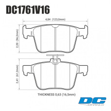 Колодки тормозные DC1761V16 DC brakes Street STR.S, задние A3 8V; TT 8S; GOLF 7; PASSAT 3G