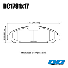 Колодки тормозные DC1791P17 DC brakes STREET STR.S+, перед MUSTANG КРОМЕ Performance Package 2014->