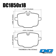 Колодки тормозные DC1850P18 DC brakes Street STR.S+, задние BMW G30; X3 G01; X4 G02; X5 G05; X6 G06;