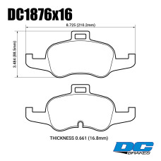 Колодки тормозные DC1876P16 DC Brakes Street STR.S+ перед AUDI TT 2014->