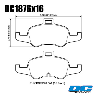 Колодки тормозные DC1876P16 DC Brakes Street STR.S+ перед AUDI TT 2014->