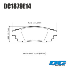 Колодки тормозные DC1879E14 DC brakes Street RT.2, задние TOYOTA CAMRY V70; LEXUS ES300h; RX