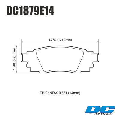 Колодки тормозные DC1879E14 DC brakes Street RT.2, задние TOYOTA CAMRY V70; LEXUS ES300h; RX