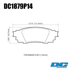 Колодки тормозные DC1879P14 DC brakes Street STR.S+, задние TOYOTA CAMRY V70; LEXUS ES300h; RX