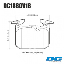 Колодки тормозные DC1880V18 DC brakes Street STR.S, перед BMW M4 F82, F32; M3 F80 F30; F20 F22 F87 M