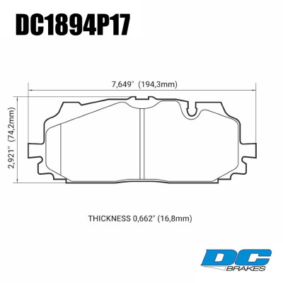 Колодки тормозные DC1894P17 DC Brakes Street STR.S+ перед A4 B9 RS4; A5 F53; Q5 FYB; Q7 4MB; Akebono