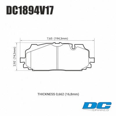 Колодки тормозные DC1894V17 DC brakes Street STR.S, перед A4 B9 RS4; A5 F53; Q5 FYB; Q7 4MB; Akebono