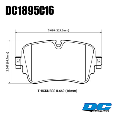 Колодки тормозные DC1895C16 DC Brakes Ceramic задние AUDI Q7, Q8, URUS 2018-> (керамика)