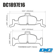 Колодки тормозные DC1897E15 DC brakes RT.2, перед A4 B9; A5 F53; Q5 FYB; суппорт ATE;