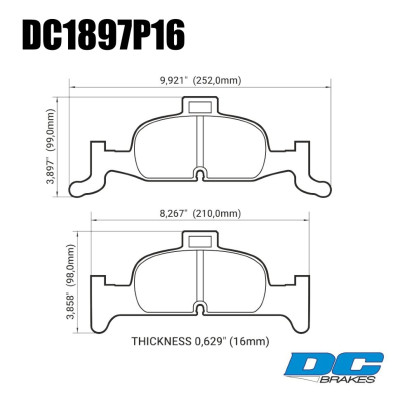Колодки тормозные DC1897P15 DC brakes Street STR.S+, перед A4 B9; A5 F53; Q5 FYB; суппорт ATE;