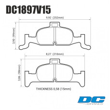 Колодки тормозные DC1897V15 DC brakes Street STR.S, перед A4 B9; A5 F53; Q5 FYB; суппорт ATE;