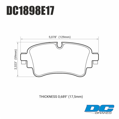 Колодки тормозные DC1898E17 DC brakes RT.2, задн A4 B9; A5 F53; Q5 FYB; Q7 4MB; TOUAREG CR7