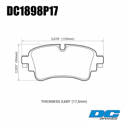 Колодки тормозные DC1898P17 DC brakes Street STR.S+, задн A4 B9; A5 F53; Q5 FYB; Q7 4MB; TOUAREG CR7