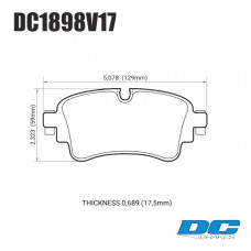 Колодки тормозные DC1898V17 DC brakes Street STR.S, задн A4 B9; A5 F53; Q5 FYB; Q7 4MB; TOUAREG CR7
