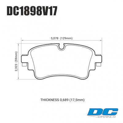 Колодки тормозные DC1898V17 DC brakes Street STR.S, задн A4 B9; A5 F53; Q5 FYB; Q7 4MB; TOUAREG CR7