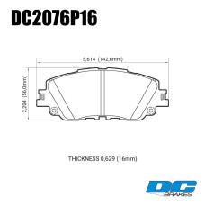 Колодки тормозные DC2076P16 DC Brakes Street STR.S+, перед TOYOTA CAMRY V70 2017-> LEXUS ES 2018->