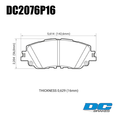 Колодки тормозные DC2076P16 DC Brakes Street STR.S+, перед TOYOTA CAMRY V70 2017-> LEXUS ES 2018->