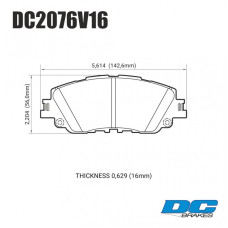 Колодки тормозные DC2076V16 DC Brakes Street STR.S, перед TOYOTA CAMRY V70 2017-> LEXUS ES 2018->