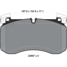 Колодки тормозные DC2238P17 DC Brakes Street STR.S+, перед MB GLE; GLS Sport тормоза; AMG G63 W463