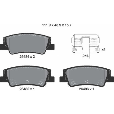 Колодки тормозные DC2299P15 DC Brakes Street STR.S+, задние HYUNDAI SONATA; TUCSON; KIA K5, SPORTAGE