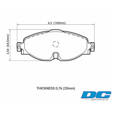 КОЛОДКИ ТОРМОЗНЫЕ DC9005E20 DC BRAKES RT.2, ПЕРЕД VW GOLF VII; PASSAT 3G; AUDI TT FV3; A3 8V1