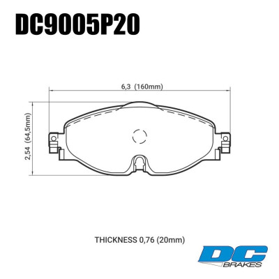 Колодки тормозные DC9005P20 DC Brakes Street STR.S+ , перед GOLF VII; Passat 3G; AUDI TT FV3; A3 8V1