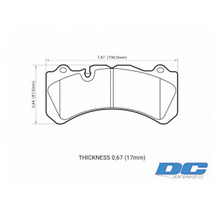 Колодки тормозные DC9009P17 DC Brakes Street STR.S+ Brembo 6 поршней тип J, N / PORSCHE 911 (997)