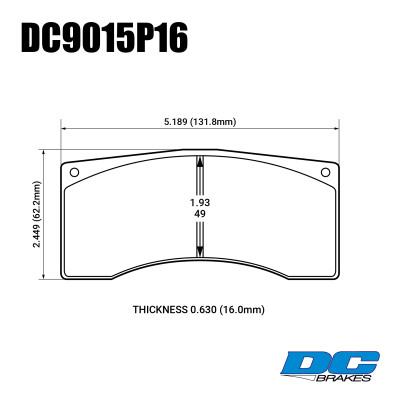 Колодки тормозные DC9015P16 DC Brakes Street STR.S+ Alcon, Wilwood, Brembo, JBT FB4P1