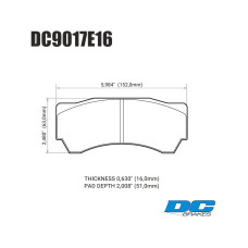 Колодки тормозные DC9017P16 DC Brakes Street STR.S+ Alcon Monoblock 6 CAR97