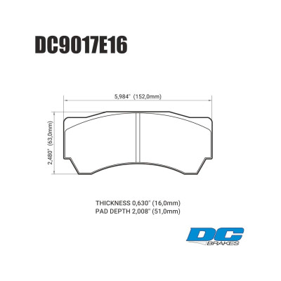Колодки тормозные DC9017P16 DC Brakes Street STR.S+ Alcon Monoblock 6 CAR97