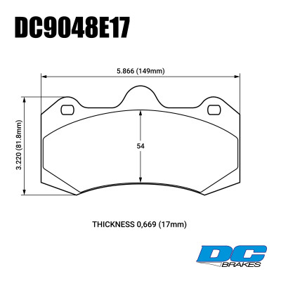 Колодки тормозные DC9048E17 DC Brakes RT.2 ; AP Racing CP7040D54
