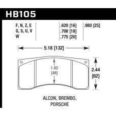 Колодки тормозные HB105Q.775 HAWK DTC-80; Brembo, Alcon 20mm