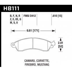 Колодки тормозные HB111F.610 HAWK HPS