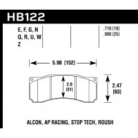 Колодки тормозные HB122Q.980 HAWK DTC-80 AP Racing, Alcon