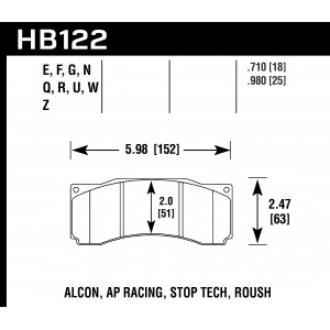 Колодки тормозные HB122Q.980 HAWK DTC-80 AP Racing, Alcon