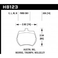 Колодки тормозные HB123N.535 HAWK HP Plus