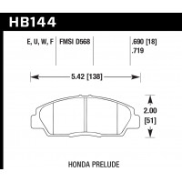 Колодки тормозные HB144F.719 HAWK HPS передние HONDA