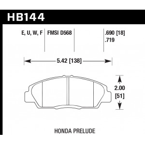 Колодки тормозные HB144F.719 HAWK HPS передние HONDA