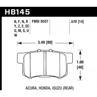 Колодки тормозные HB145B.570 HAWK Street 5.0 HONDA / SUZUKI Swift III