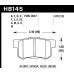 Колодки тормозные HB145EE.570 HAWK Blue 42; Acura/Honda (Rear) 15mm