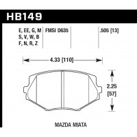 Колодки тормозные HB149N.505 HAWK HP Plus