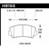 Колодки тормозные HB150E.555 HAWK Blue 9012 Mazda 14 mm