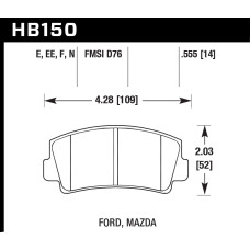 Колодки тормозные HB150E.555 HAWK Blue 9012 Mazda 14 mm