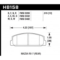 Колодки тормозные HB158B.515 HAWK Street 5.0 Mazda RX-7 задние