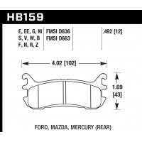 Колодки тормозные HB159N.492 HAWK HP Plus