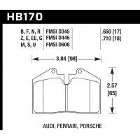 Колодки тормозные HB170E.650 HAWK Blue 9012 AUDI, FERRARI, PORSCHE