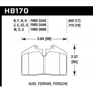 Колодки тормозные HB170E.650 HAWK Blue 9012 AUDI, FERRARI, PORSCHE