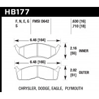 Колодки тормозные HB177E.630 HAWK Blue 9012 Dodge 16 mm