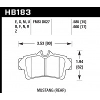 Колодки тормозные HB183G.585 HAWK DTC-60 Mustang (Rear) 15 mm